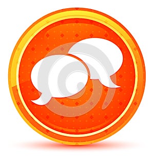 Chat icon natural orange round button