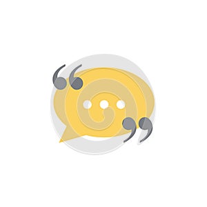 Chat icon with quote. Voice speech bubble icon Messages icon Communicate symbol. Dialogue of people Vector illustration