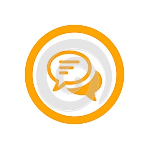 Chat icon, sms icon, chat, bubble, comments icon, communication, talk icon, call, group sms, speech bubbles orange Icon