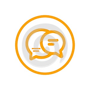 Chat icon, sms icon, chat, bubble, comments icon, communication, talk icon, call, group sms, speech bubbles orange Icon