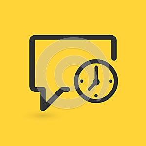 chat icon Speech bubble reminding of time. communication Concept icon, Business time, fun hour symbol. Vector isolated illustratio
