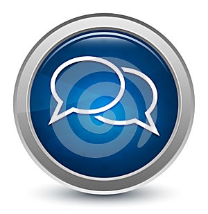 Chat icon starburst shiny blue round button illustration design concept