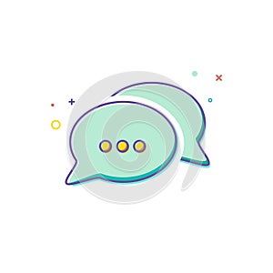 Chat Icon in trendy style - thin line flat design. Group speech bubbles symbol for your website design, logo, app, UI. Vector illu