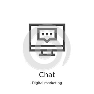 chat icon vector from digital marketing collection. Thin line chat outline icon vector illustration. Outline, thin line chat icon