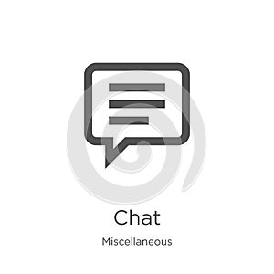 chat icon vector from miscellaneous collection. Thin line chat outline icon vector illustration. Outline, thin line chat icon for