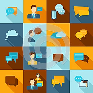 Chat icons flat vector design illustration