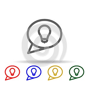 Chat idea creative multi color style icon. Simple thin line, outline vector of web icons for ui and ux, website or mobile