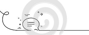 Chat line icon. Speech bubble sign. Continuous line with curl. Vector
