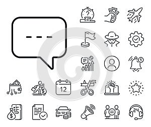 Chat line icon. Speech bubble sign. Salaryman, gender equality and alert bell. Vector