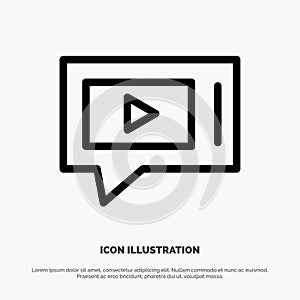 Chat, Live, Video, Service Line Icon Vector