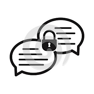Chat lock Glyph with background Vector icon which can easily modify or edit photo