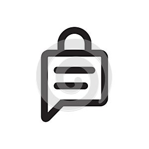 Chat lock icon vector. Whatsapp message encryption