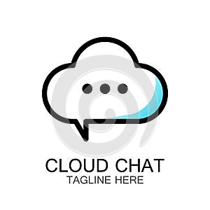 Chat logo, speech bubble in cloud form