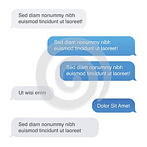 Chat Message Bubbles w Glass-like appearance - SMS conversation