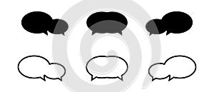 Chat message icon set, Chat speech bubbl