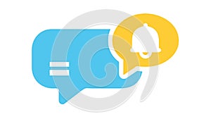 Chat Message with Notification Bell Icon Vector, vector design Generative AI