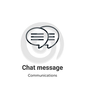 Chat message outline vector icon. Thin line black chat message icon, flat vector simple element illustration from editable