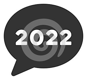 2022 Chat Message Raster Flat Icon