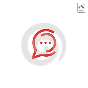 Chat Message, speech, Conversation logo or icon vector isolated