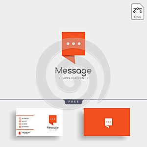Chat, Message, speech, Conversation logo template with business card