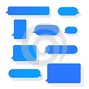 Chat messages notification vector illustration, flat cartoon sms bubbles for mobile chatting