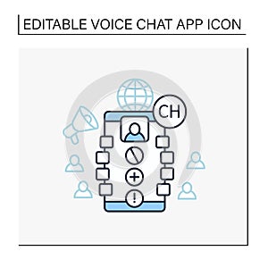 Chat moderator line icon