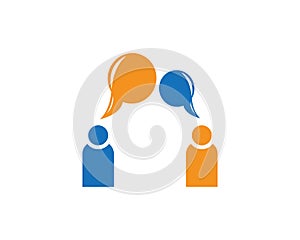 Chat people logo design template
