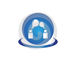 Chat people logo design template