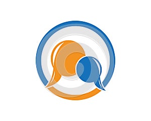 Chat people logo design template