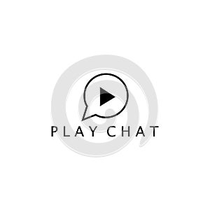 chat play logo illustration design vector template