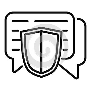 Chat privacy icon outline vector. Data information