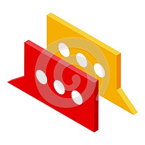 Chat remote access icon, isometric style
