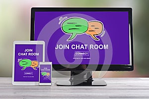Chat room concept on different devices
