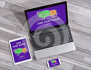 Chat room concept on different devices