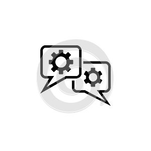 Chat Settings Flat Vector Icon