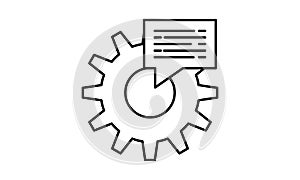 Chat settings icon gear in chat bubble isolated vector image