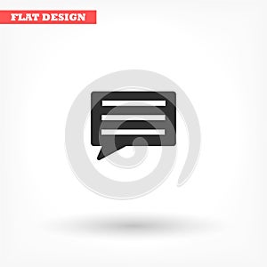 Chat sms vector icon , lorem ipsum Flat design