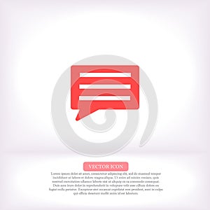 Chat sms vector icon , lorem ipsum Flat design