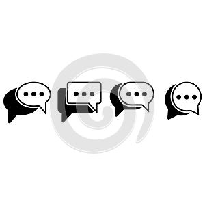 Chat and Spech Bubble or voice icons Set.  Isolated vector illustration on a blank background that can be edited and changed color