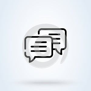 Chat Speech Bubble linear style. Comment and message line icon. vector Illustration Talk bubble speech