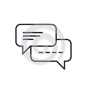 Chat speech bubble thin line icon