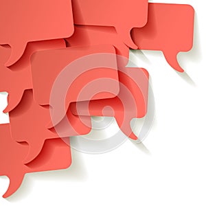 Chat speech bubbles vector Coral color on a white background in the corner