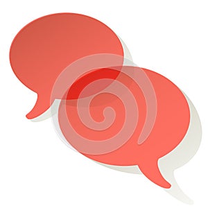 Chat speech bubbles vector ellipse Coral color transparent on a white background