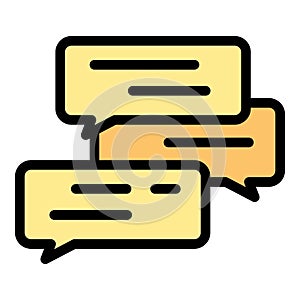 Chat speech icon vector flat