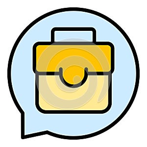 Chat suitcase icon vector flat
