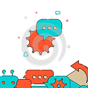 Chat with technical support filled line icon, simple vector illustration
