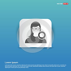 Chat user icon. - Blue Sticker button