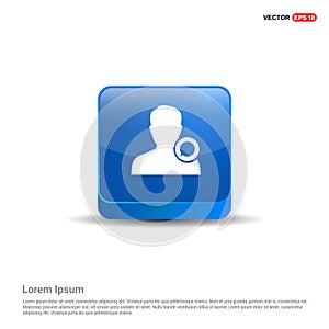 Chat user icon. - 3d Blue Button