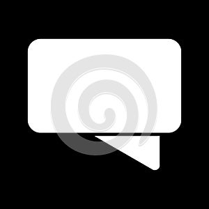 Chat vector icon. Black and white message illustration. Solid linear icon.