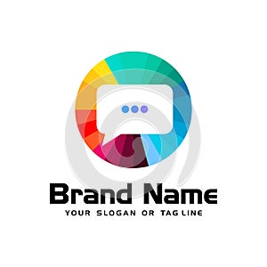 Chat vector logo design full color